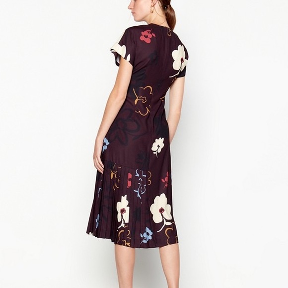 RJR.John Rocha - Plum floral print side pleat midi - Picture 5 of 8